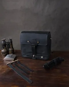 Leather Messenger Bag Black Trip Machine - 5
