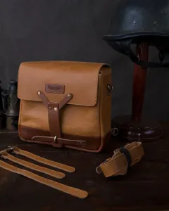 Leather Messenger Bag Vintage Tan Trip Machine - 7