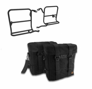 pair of Royal Enfield military style bags with supports - 0