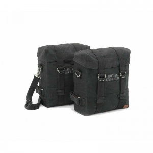 pair of Royal Enfield military style bags with supports - 2