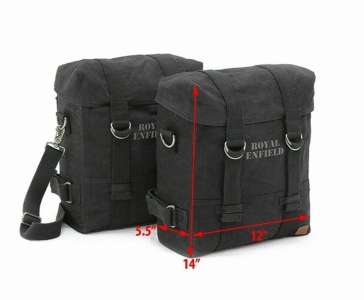 pair of Royal Enfield military style bags with supports - 3