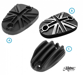 Ribbed & Union Jack brake pump cover for Triumph - 0