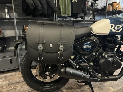 Bando leather pannier for Triumph and Royal Enfield