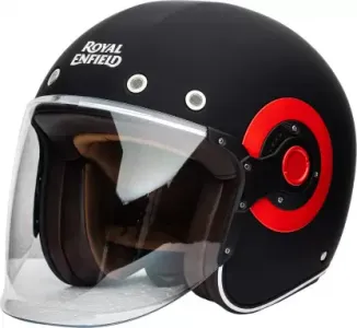 Royal Enfield Spirit Matt Black jet helmet with visor - 0