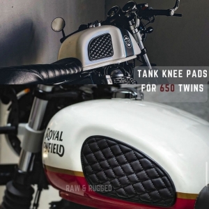 Raw & Rugged leather knee pads for Triumph and Royal Enfield - 1