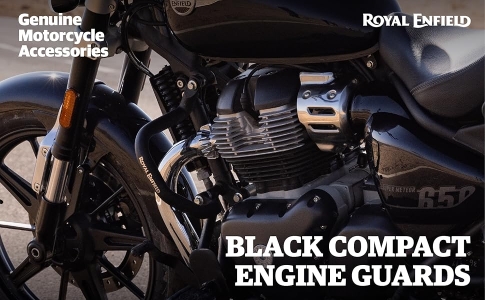 black compact engine guard Royal Enfield Super Meteor 650/Shotgun 650 - 3