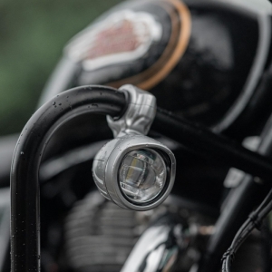 CE approved Royal Enfield silver LED spotlights