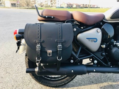 Bando leather pannier for Triumph and Royal Enfield - 13